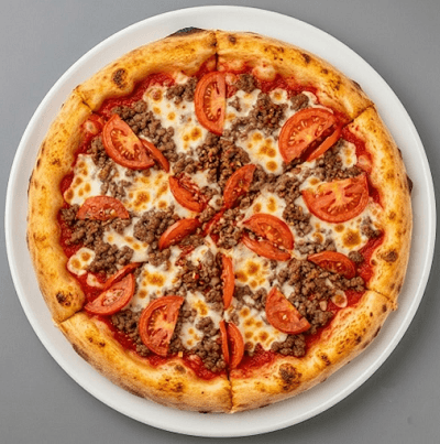 Spicy Beef & Fresh Tomato Pizza 