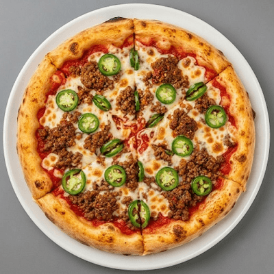Spicy Beef & Jalapeno Pizza 